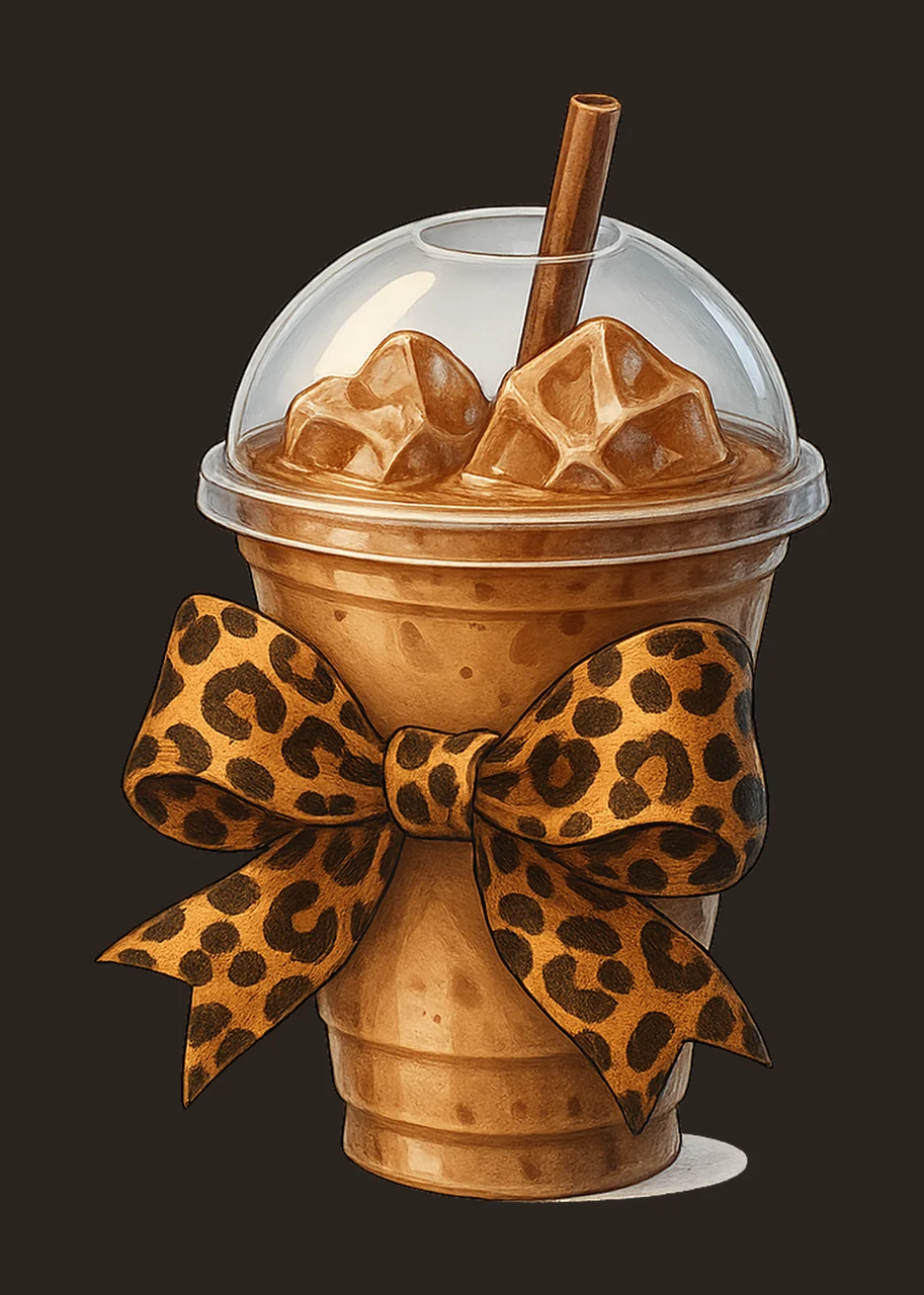 Iced Coffee coquette bow leopard Coquette Iced Coffee contrast preview thumbnail