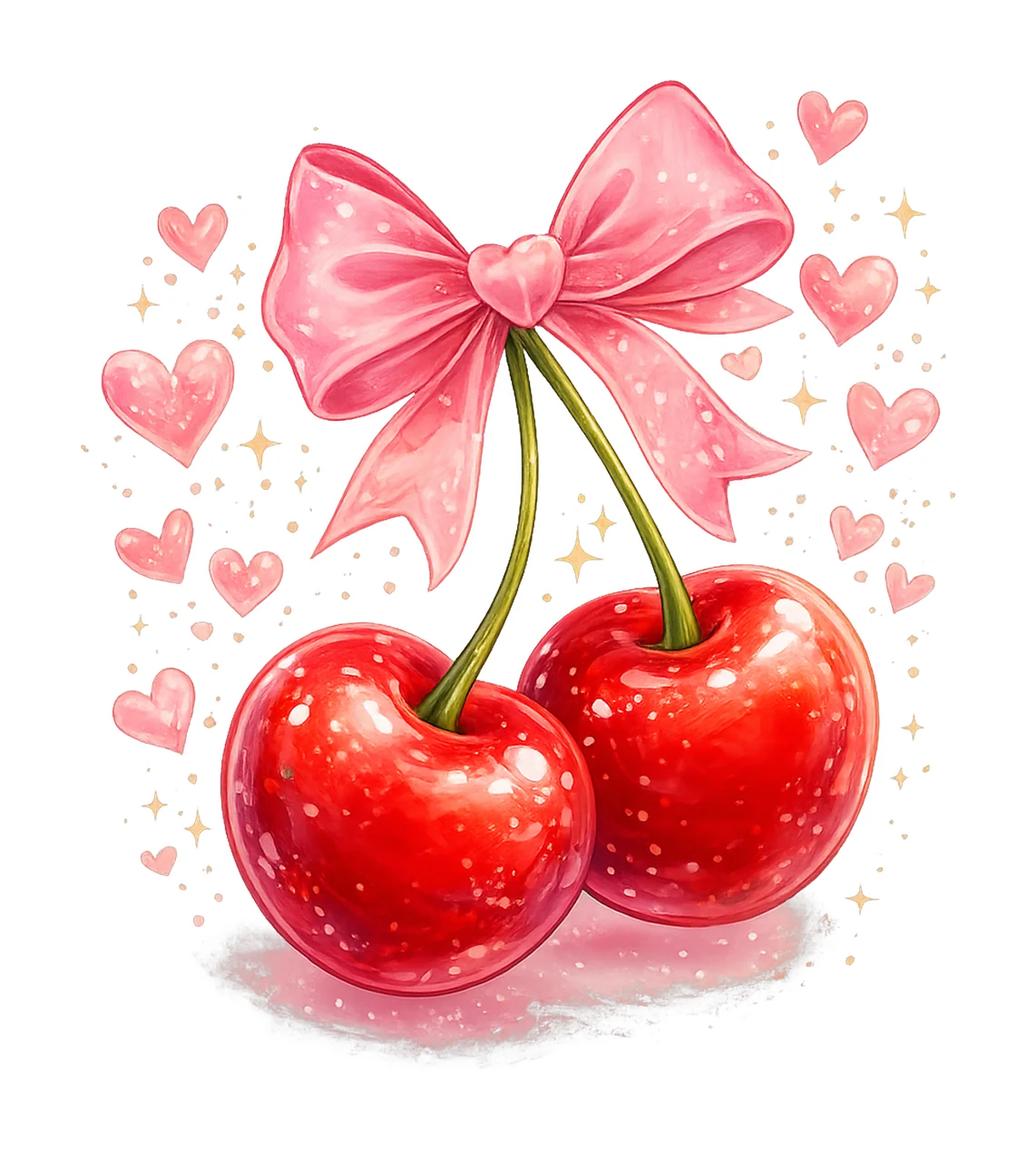 Cherry Bow DTF Transfer Cute Heat Transfer Design Trendy