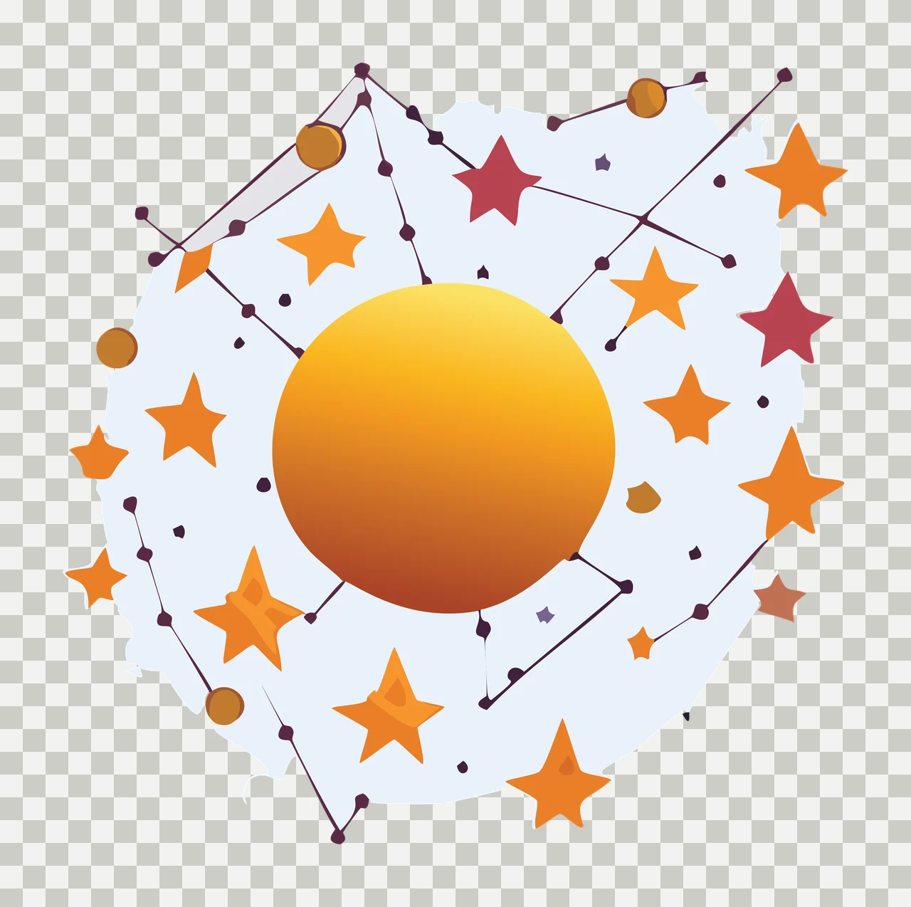Black Circular Frame With Celestial Constellations enclosing transparency and detail preview thumbnail