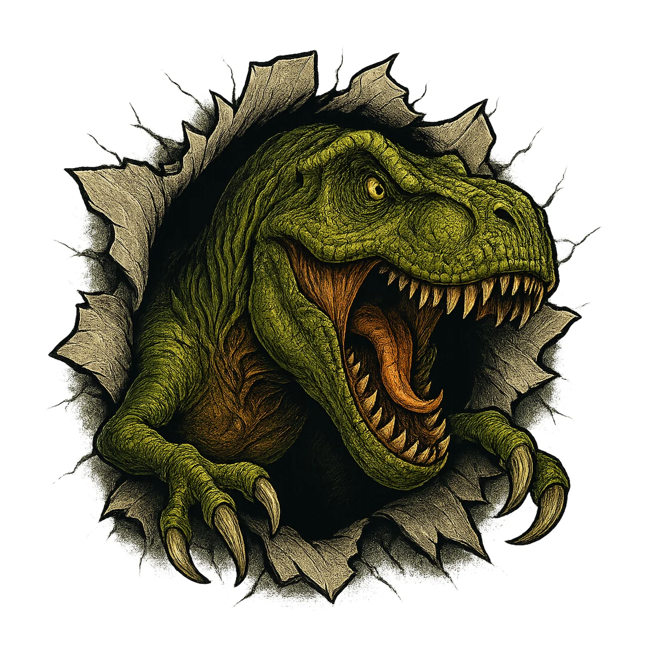 Dinosaur Rex Sublimation Design Scary Dino Artwork
