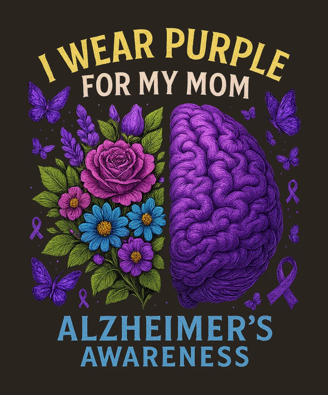 Wear Purple for My Mom Alzheimer Awareness Design Support contrast preview thumbnail