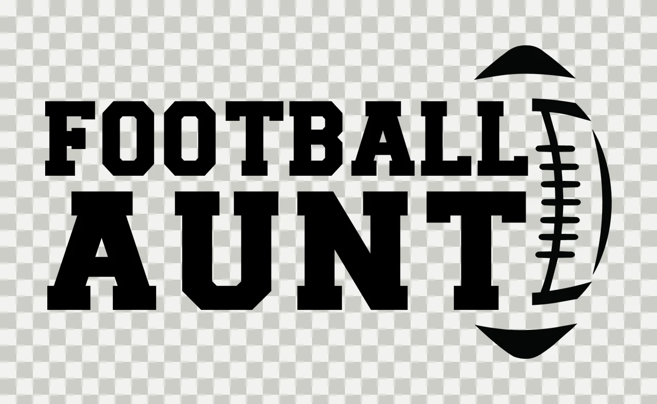 Football Aunt Black Text With A Horizontal Graphic typographic transparency and detail preview thumbnail