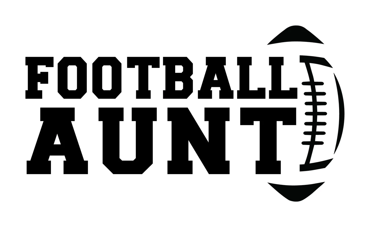 Football Aunt Black Text With A Horizontal Graphic typographic