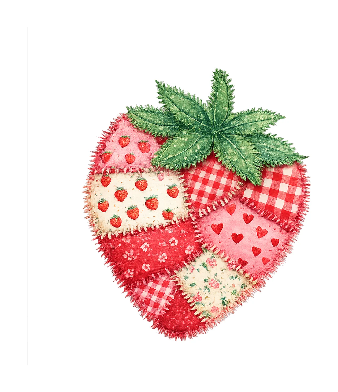 Patchwork Strawberry Vintage Quilt Strawberry Retro Fruit