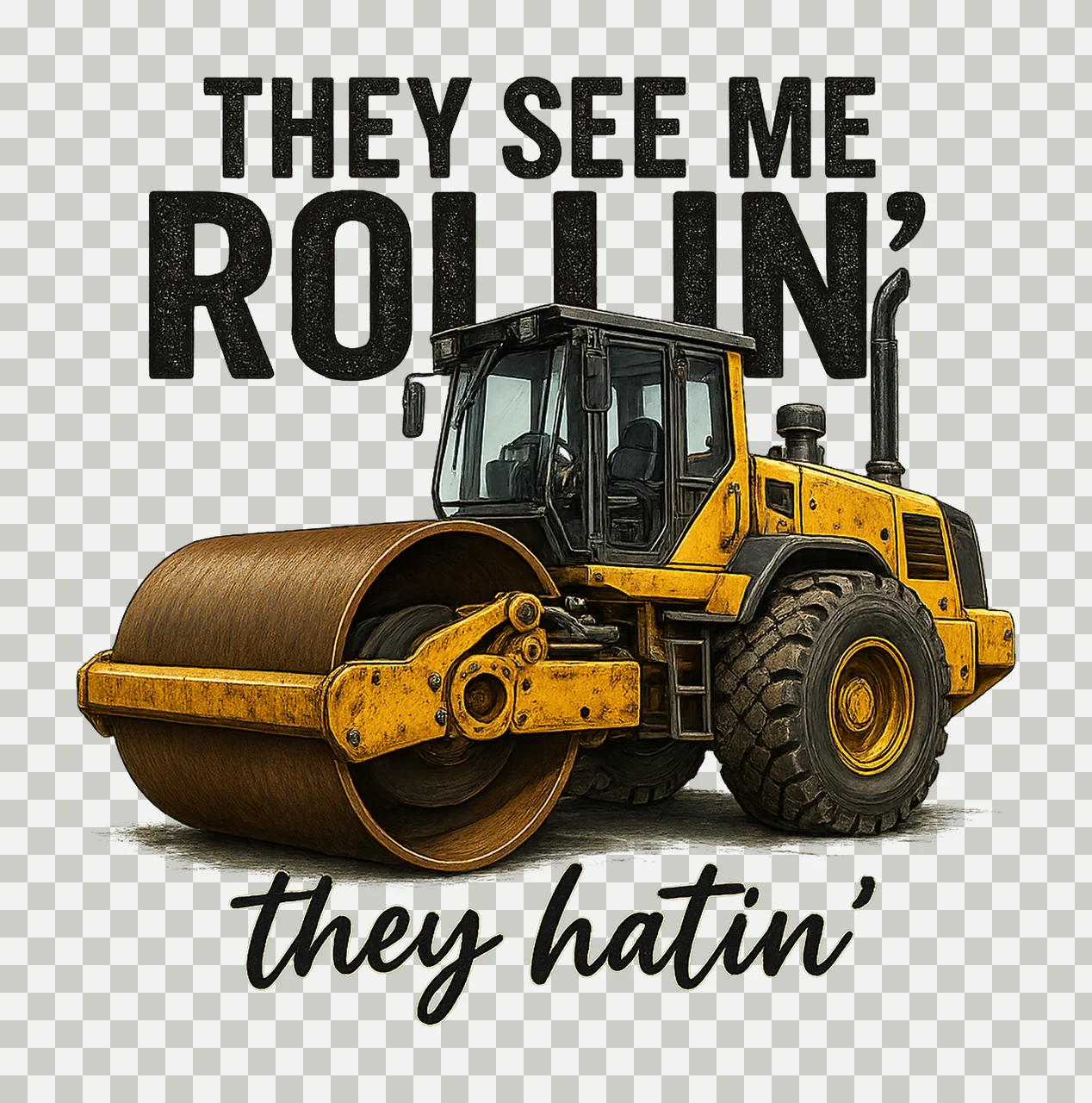 They See Me Rollin Construction Excavator Sublimation Truck transparency and detail preview thumbnail