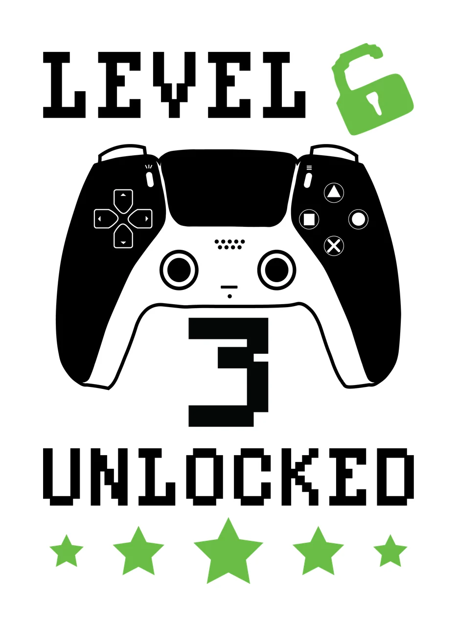 Level 3 Unlocked Video Game Controller Play lock stars black