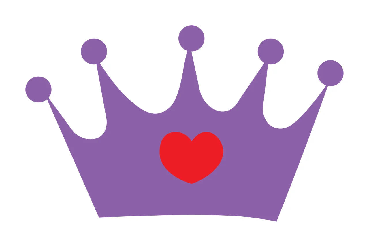 Bold Black Silhouette Royal Crown circles white plain symbol