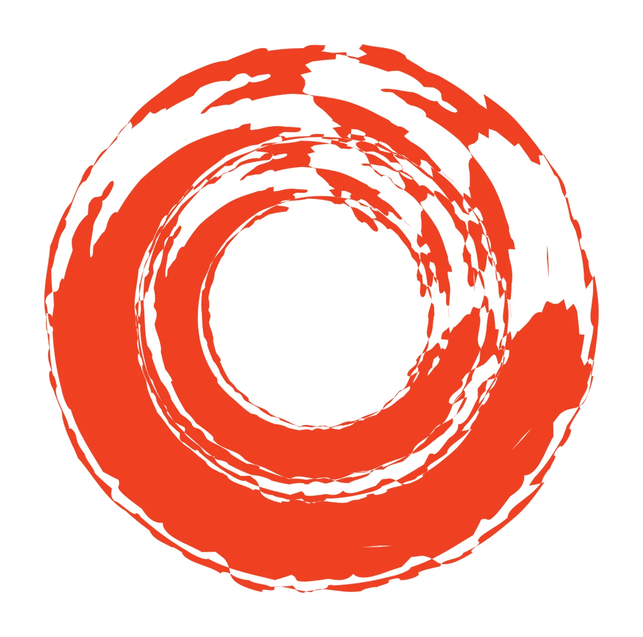 Brush Textured Black Circular Swirl Shape circle swirling stroke