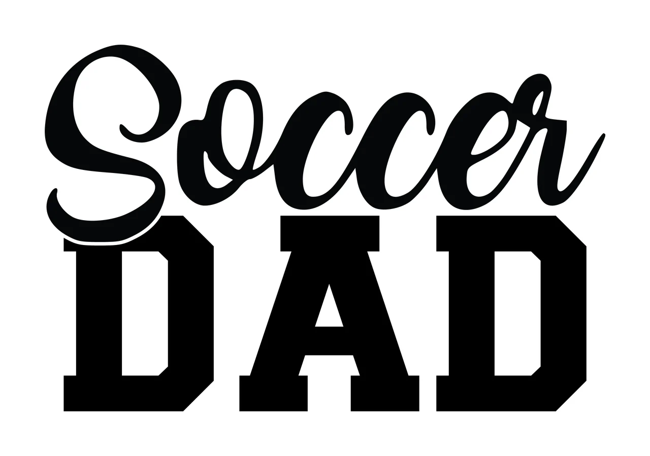 Soccer Dad Text With Script typography mixed font black words