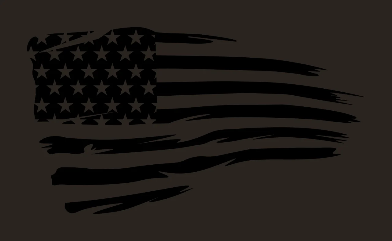 Black Flag American With A Brushstroke Effect waving stars contrast preview thumbnail