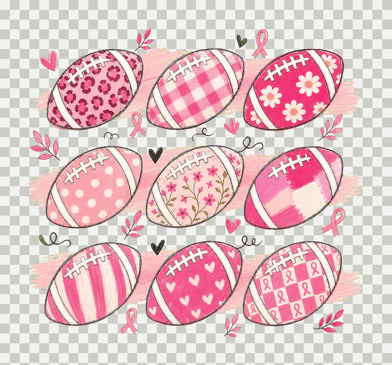 In October We Wear Pink Breast Cancer Breast Variation C transparency and detail preview thumbnail