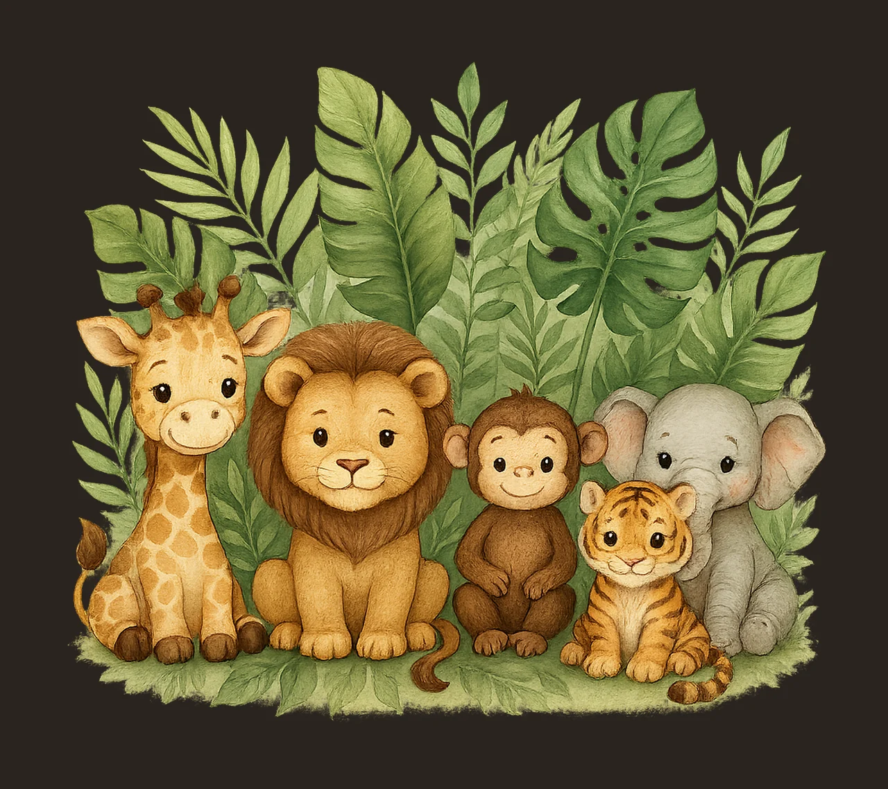 Cute Safari Animals Kids Sublimation Safari Border First contrast preview thumbnail