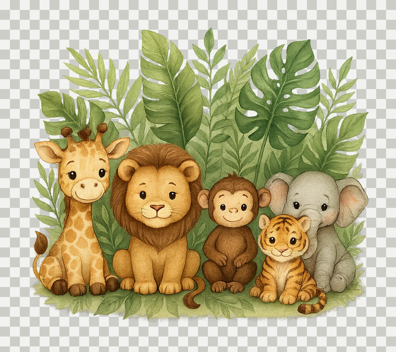 Cute Safari Animals Kids Sublimation Safari Border First transparency and detail preview thumbnail