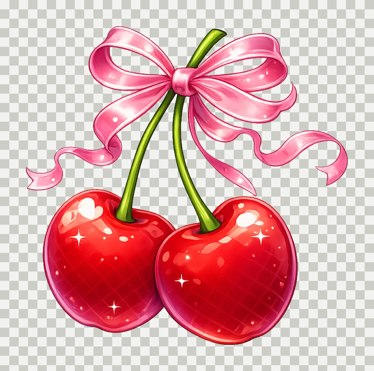 Coquette Cherry Bow Pink Ribbon Shirt Design Cute Fruit transparency and detail preview thumbnail