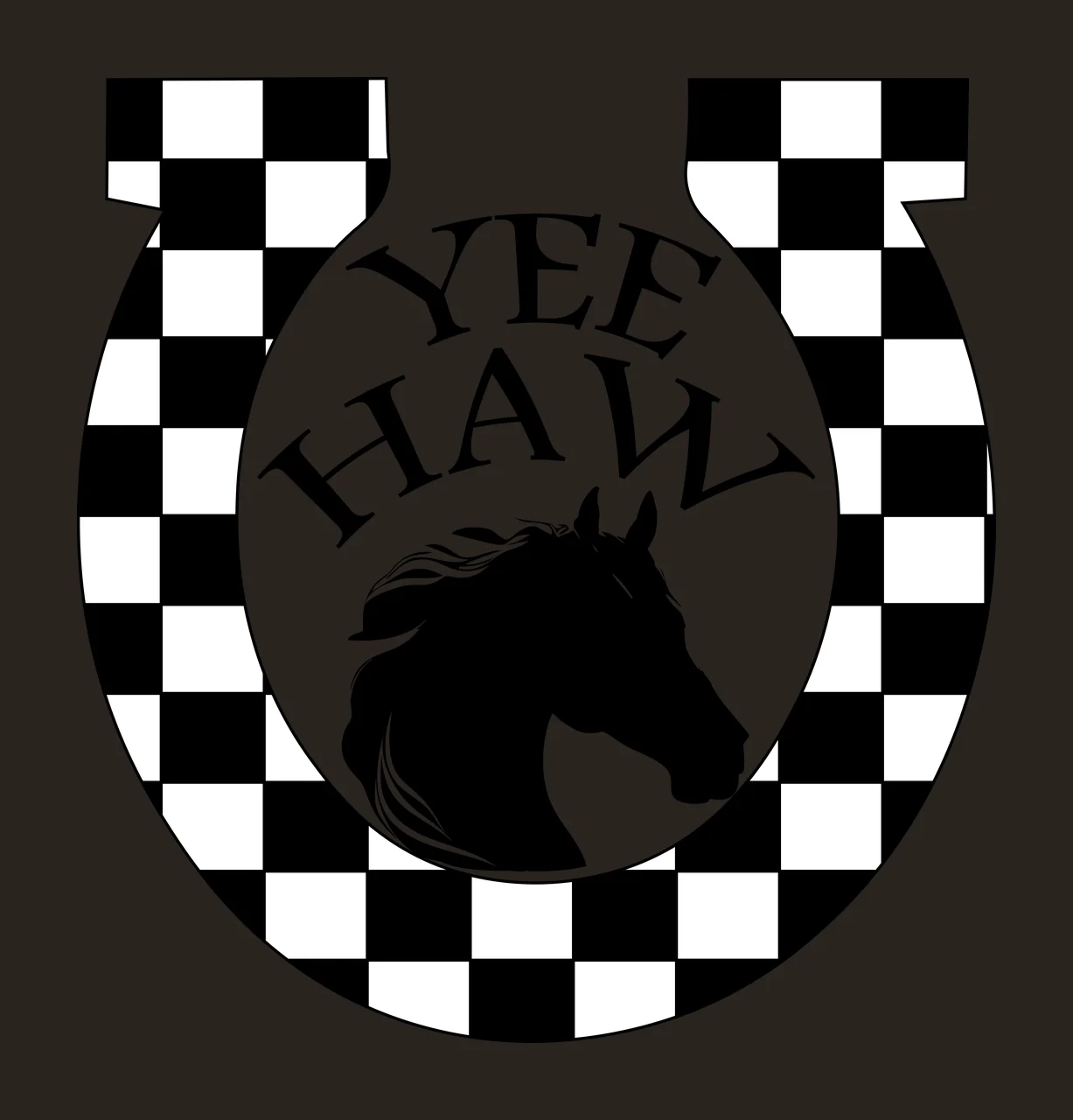 Horse Yee Haw Horseshoe And Logo black symbol western 4 F16 Designs contrast preview thumbnail