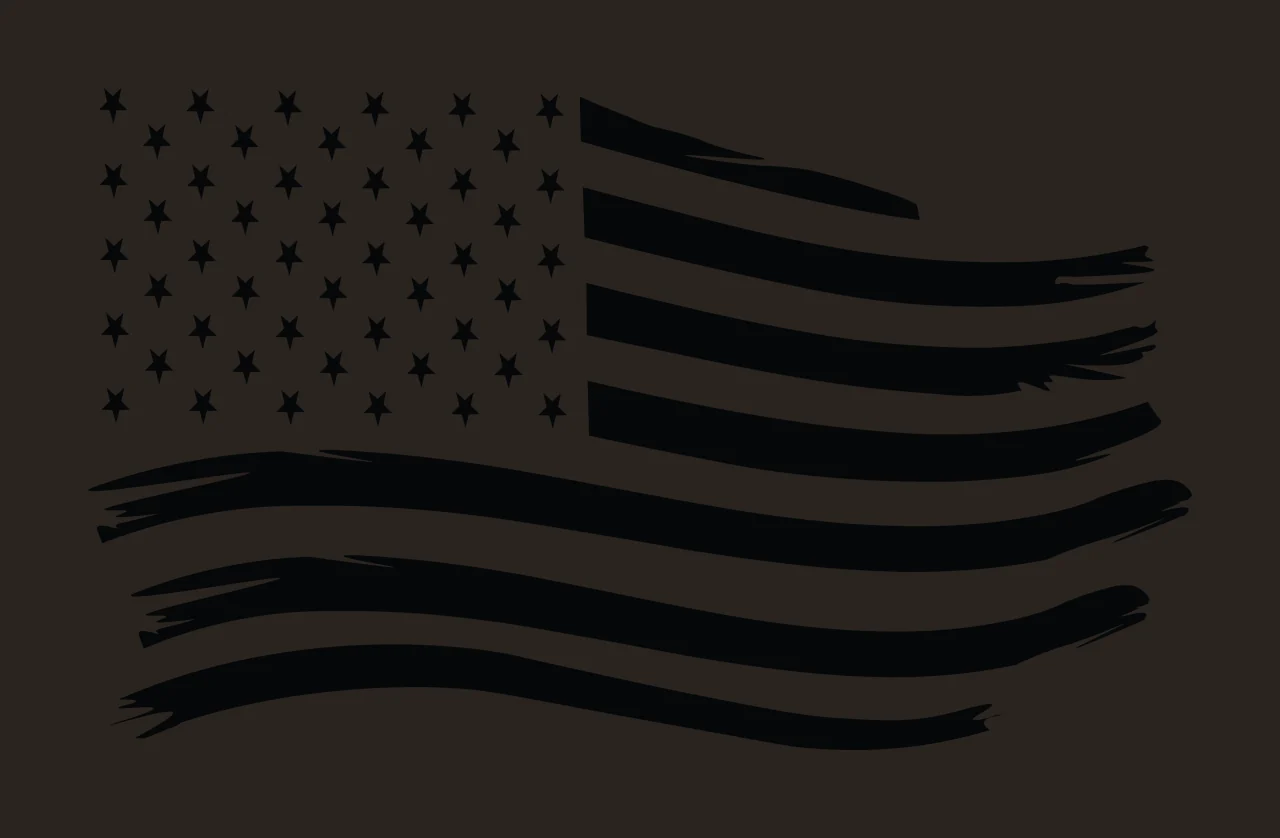 Flag Stars With Horizontal Wavy Stripes waving distressed black contrast preview thumbnail