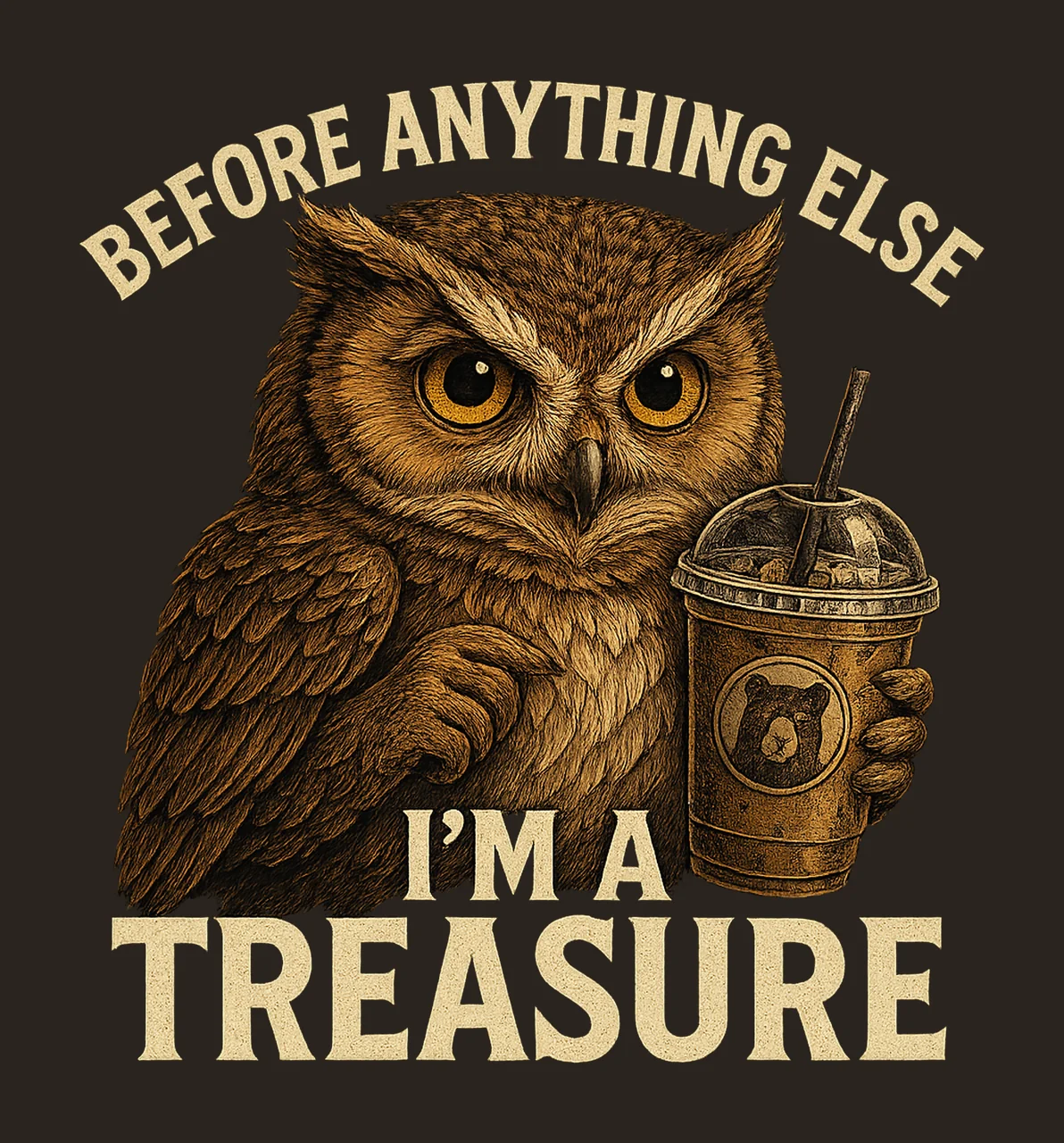 First Of All Delight Funny Raccoon Sarcastic Snarky Design contrast preview thumbnail