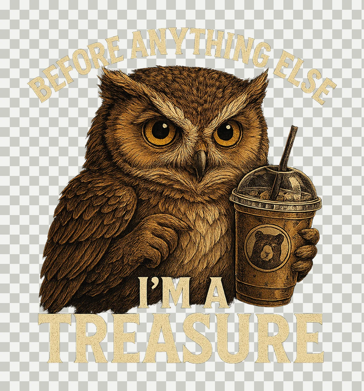 First Of All Delight Funny Raccoon Sarcastic Snarky Design transparency and detail preview thumbnail