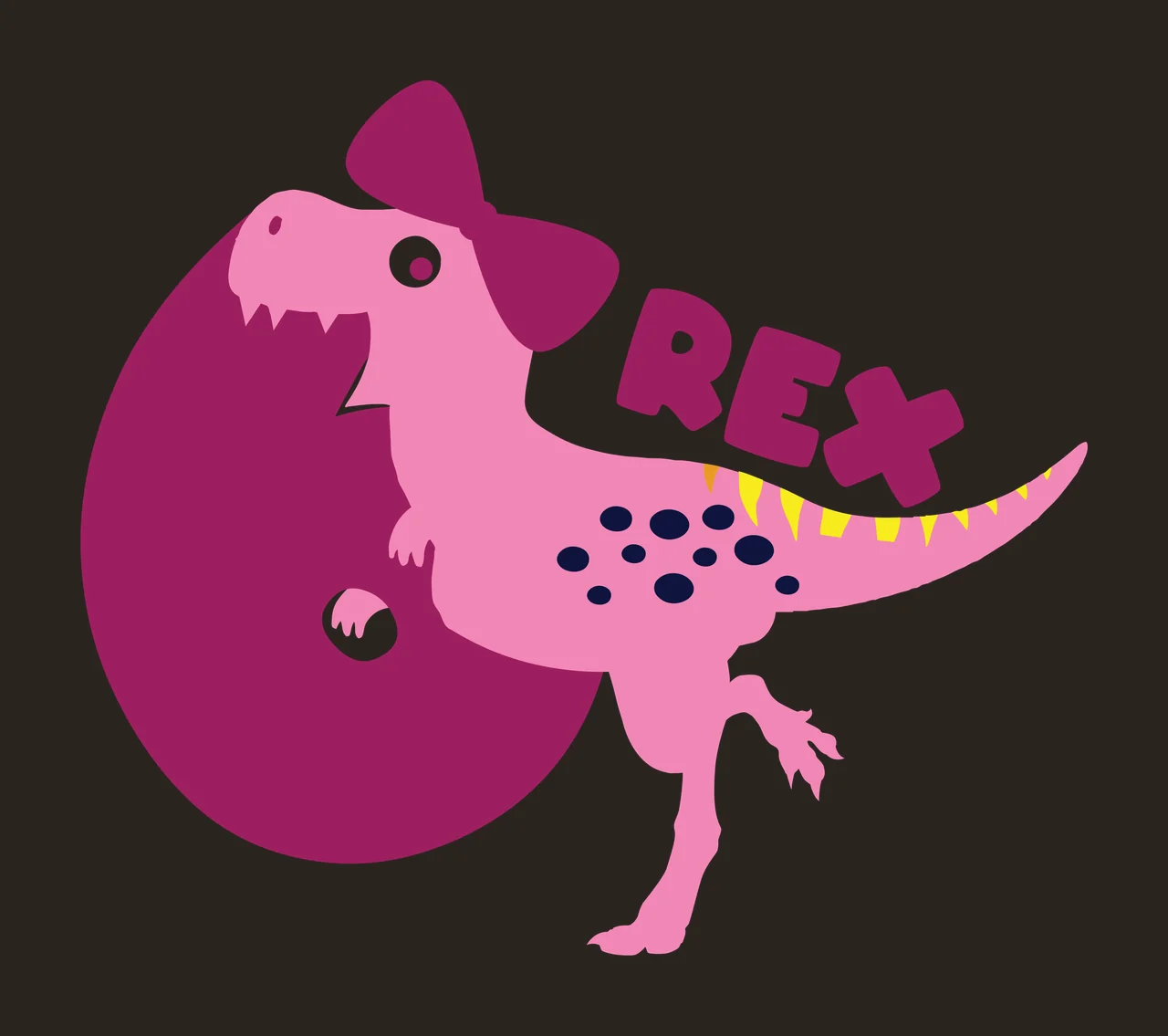 Dinosaur Rex Text Within Circular Shape standing circle silhouette contrast preview thumbnail
