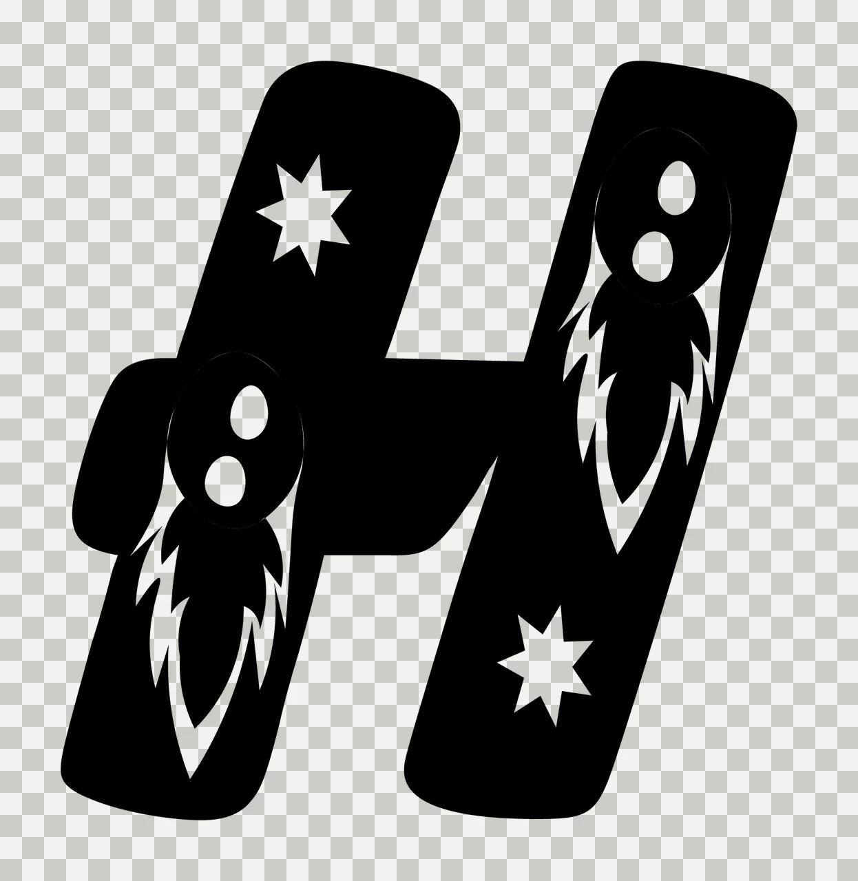 H Letter With Stars And Circular Dots transparency and detail preview thumbnail