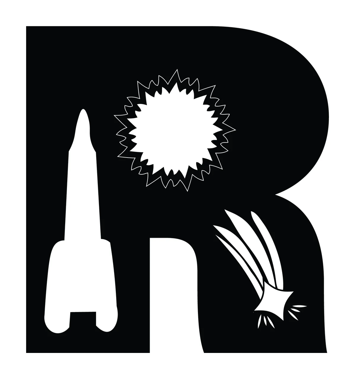 Letter R Decorating With Rocket And Star