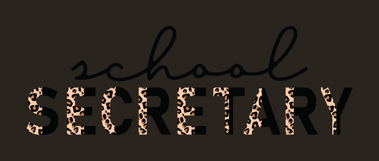 School Secretary Black Word Label typographic white typography contrast preview thumbnail
