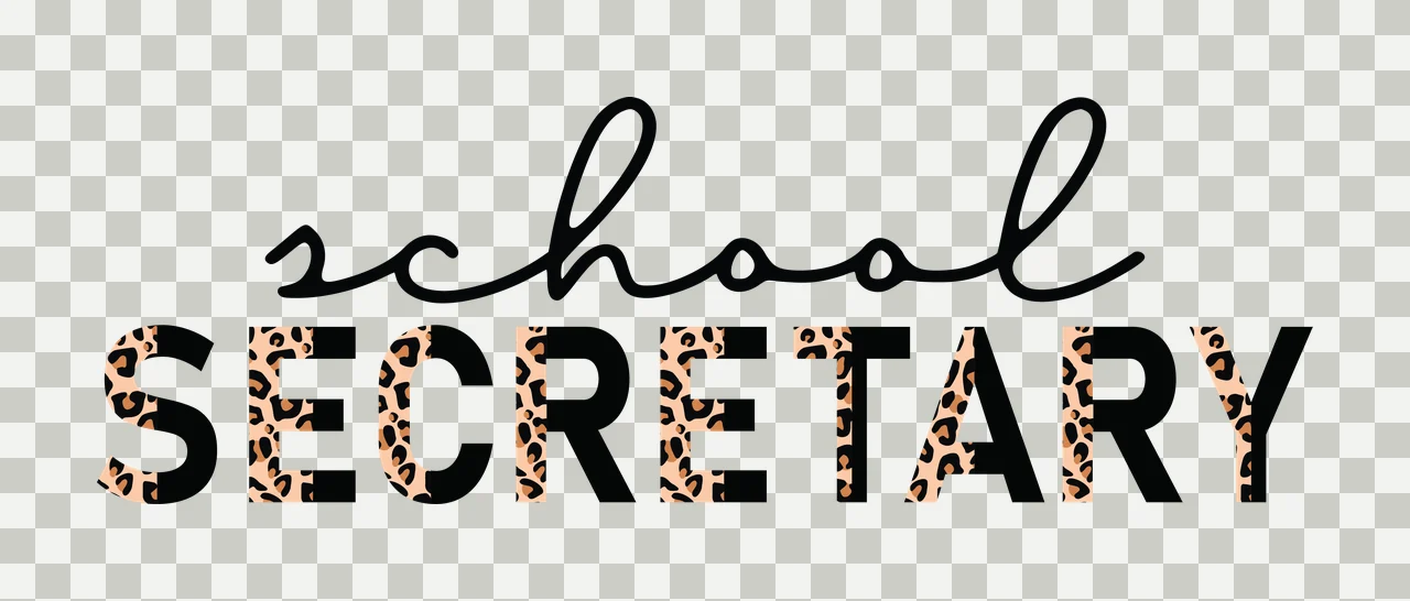 School Secretary Black Word Label typographic white typography transparency and detail preview thumbnail