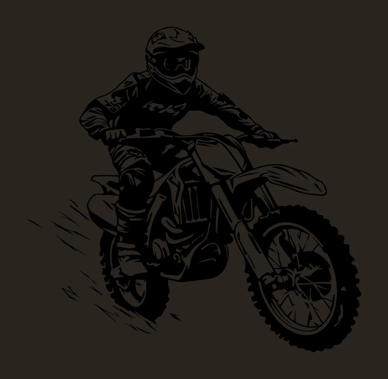 Motocross Rider On Dirt Bike motorcycle riding helmet wheels contrast preview thumbnail