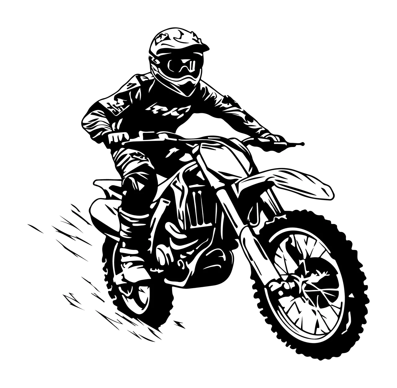 Motocross Rider On Dirt Bike motorcycle riding helmet wheels