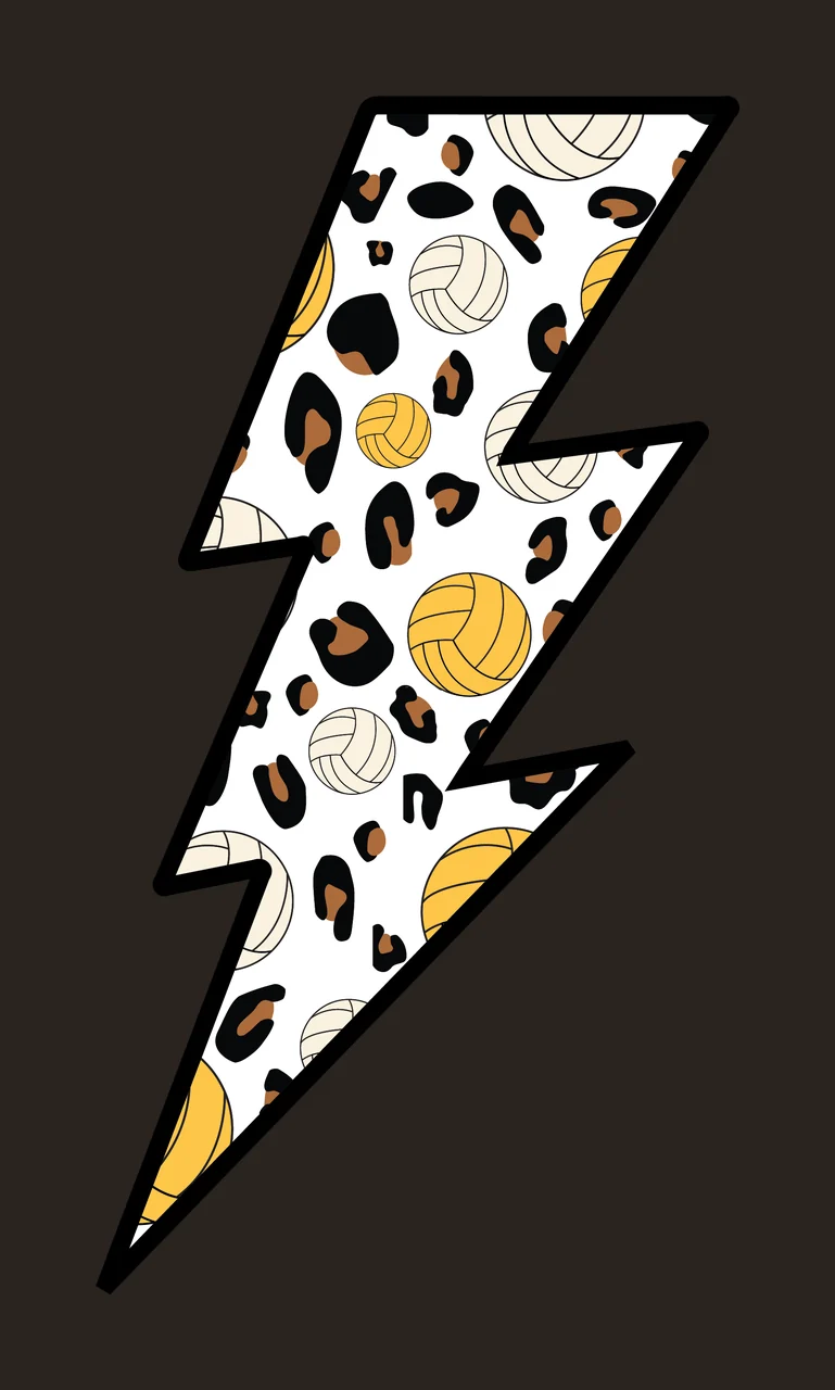Bolt Lightning With Volleyball Pattern patterned silhouette contrast preview thumbnail