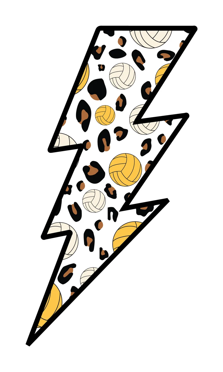 Bolt Lightning With Volleyball Pattern patterned silhouette