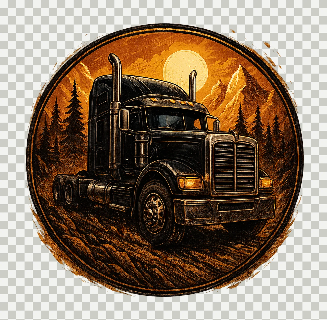 Semi Truck for Sublimation Big Rig Artwork 18 Wheeler Design transparency and detail preview thumbnail