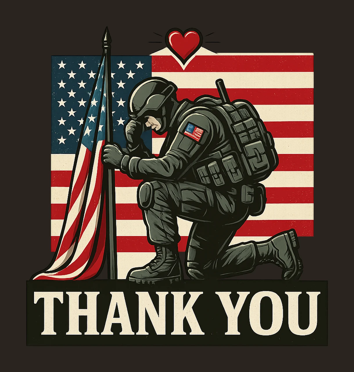 Retro Patriotic 4th of July Memorial Day American Flag contrast preview thumbnail