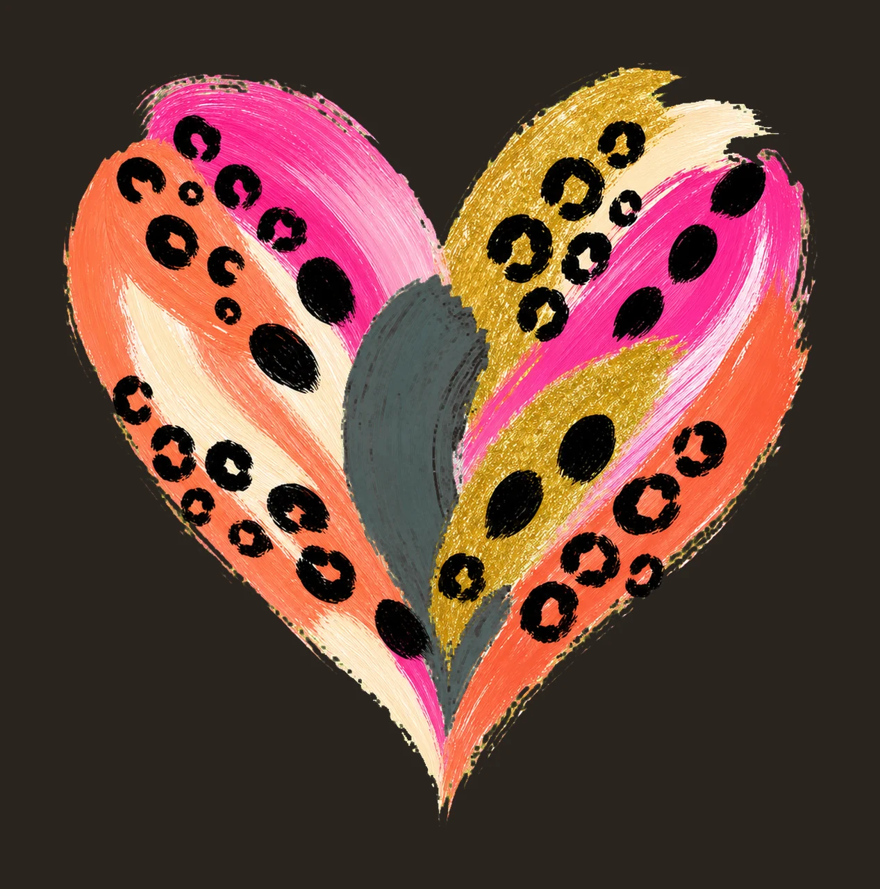Leopard Heart Boho Brush Stroke sublimation Variation D contrast preview thumbnail