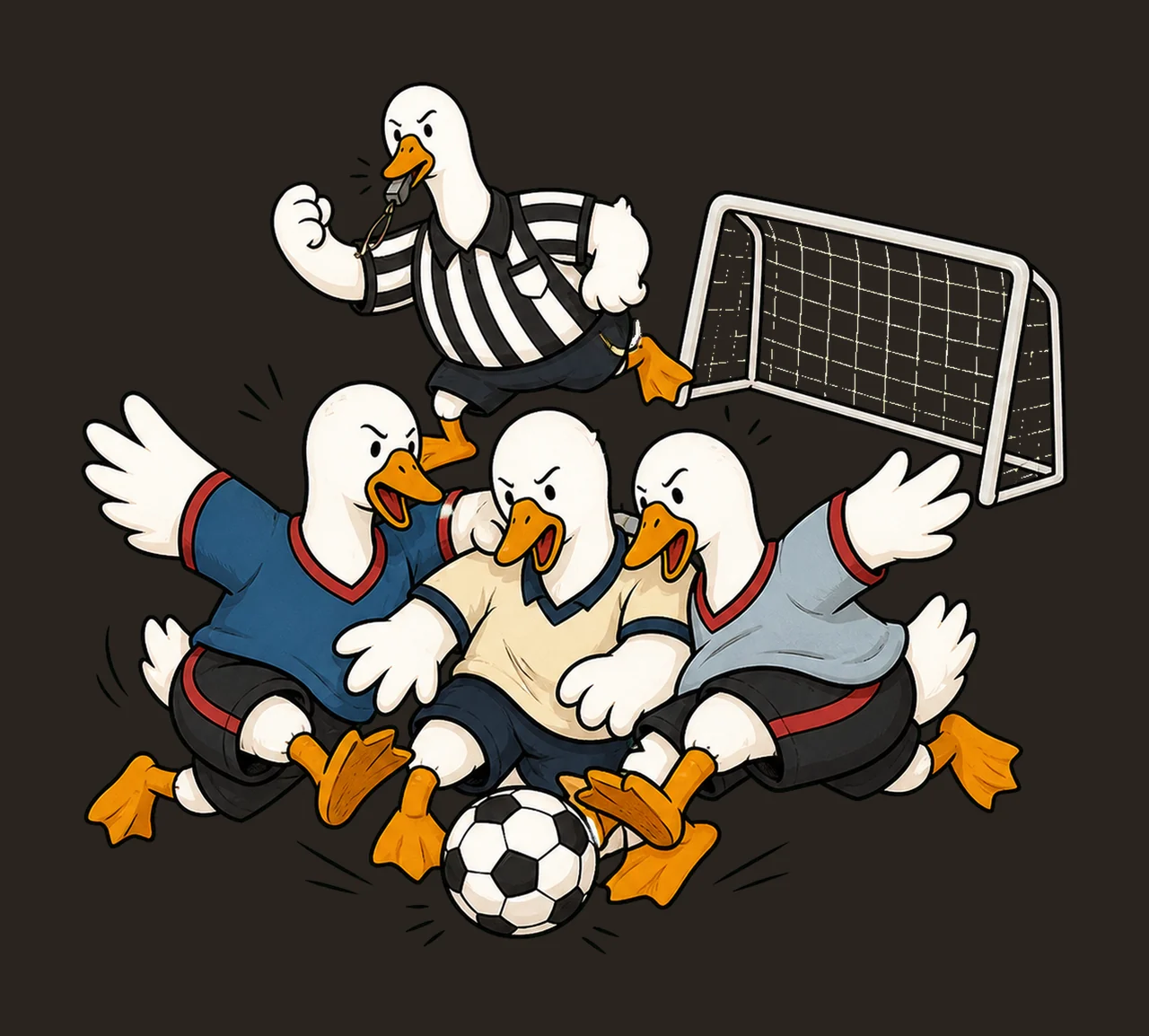 Funny Goose Soccer Team Digital Referee Goalie Variation C contrast preview thumbnail