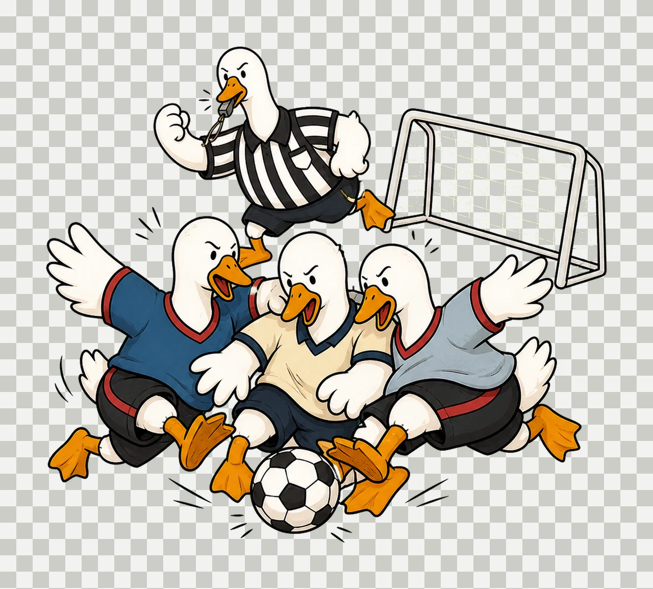 Funny Goose Soccer Team Digital Referee Goalie Variation C transparency and detail preview thumbnail