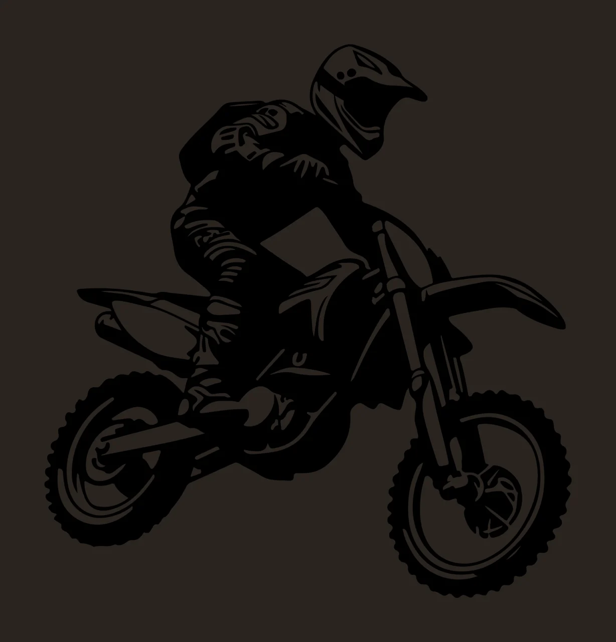 Motocross Black Silhouette Of Bike Rider jumping motorcycle contrast preview thumbnail
