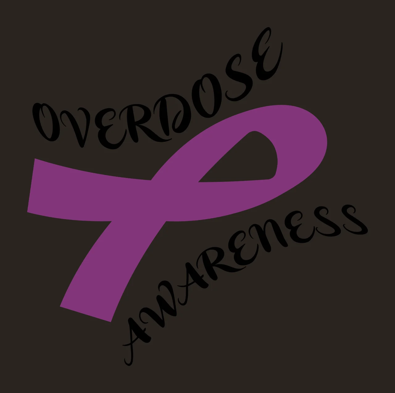 Overdose Cancer awareness ribbon survivor hope support Variation contrast preview thumbnail