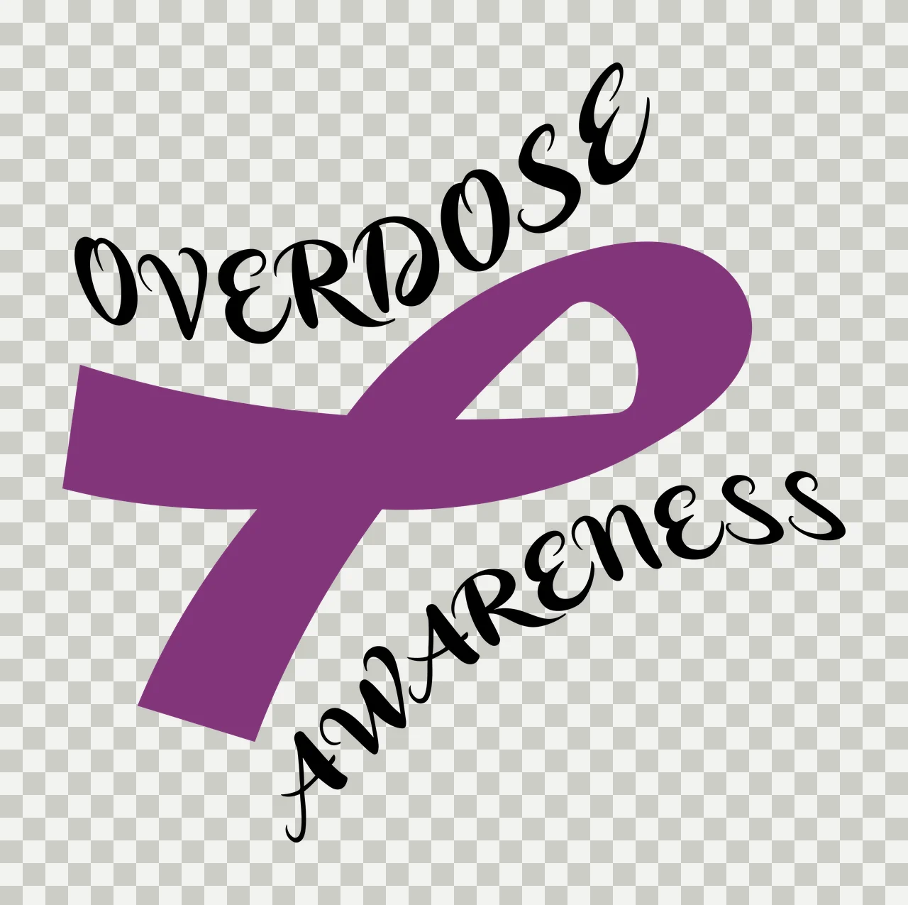 Overdose Cancer awareness ribbon survivor hope support Variation transparency and detail preview thumbnail