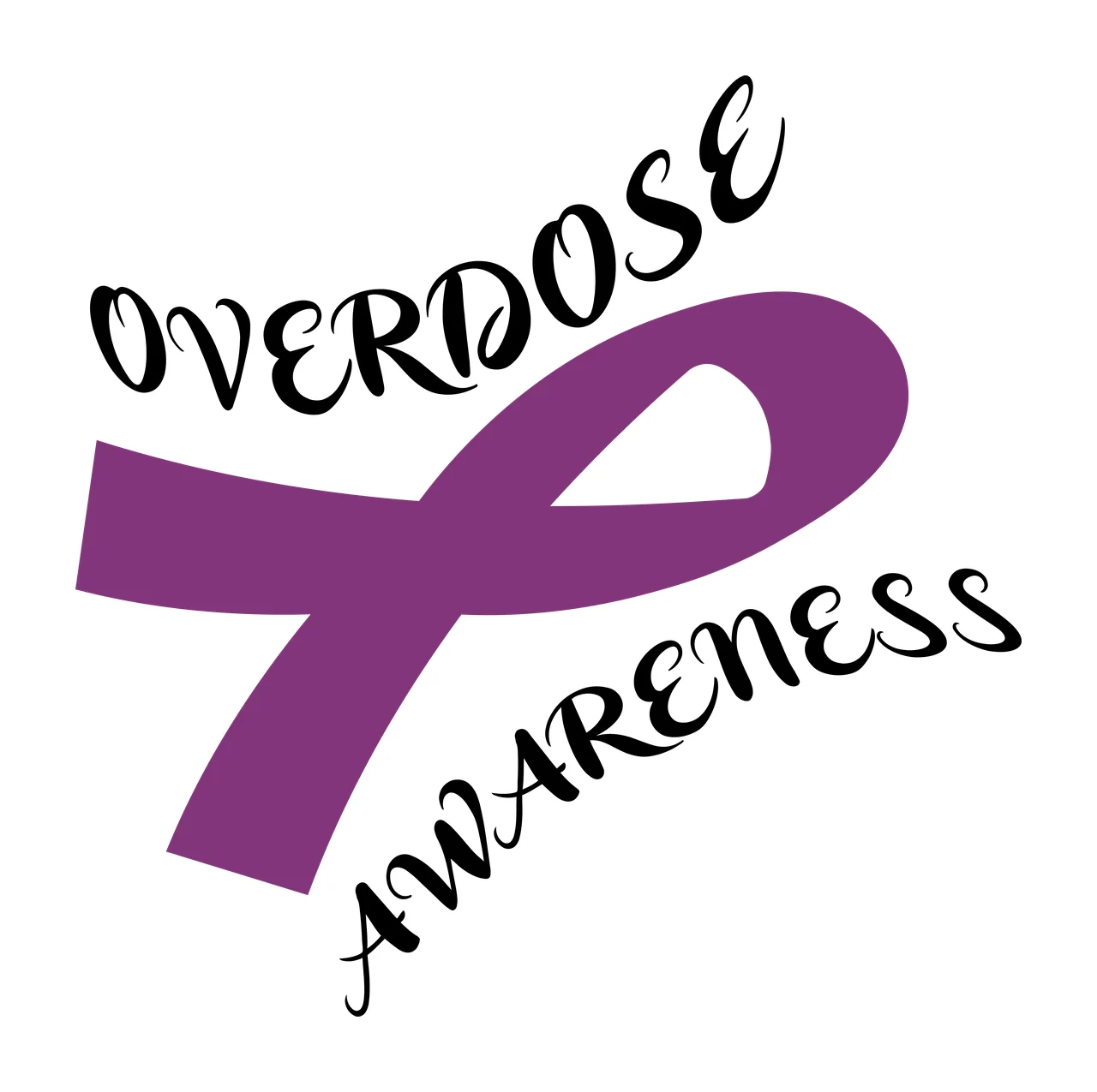 Overdose Cancer awareness ribbon survivor hope support Variation