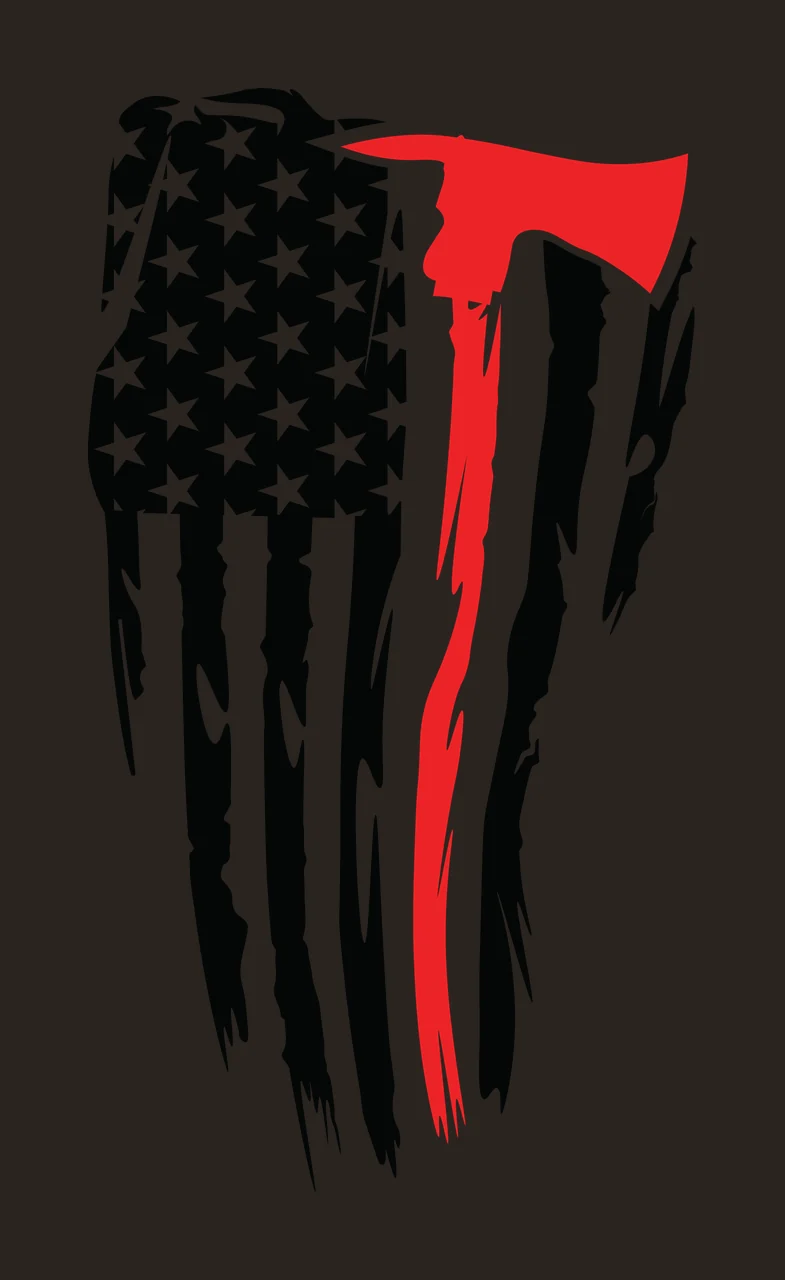 Flag Vertical Distressed Graphic With A Black Silhouette axe contrast preview thumbnail