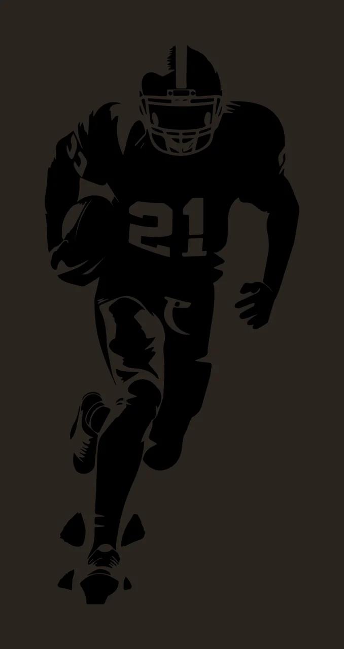 Football Player 21 Running Holding Ball helmet jersey silhouette contrast preview thumbnail