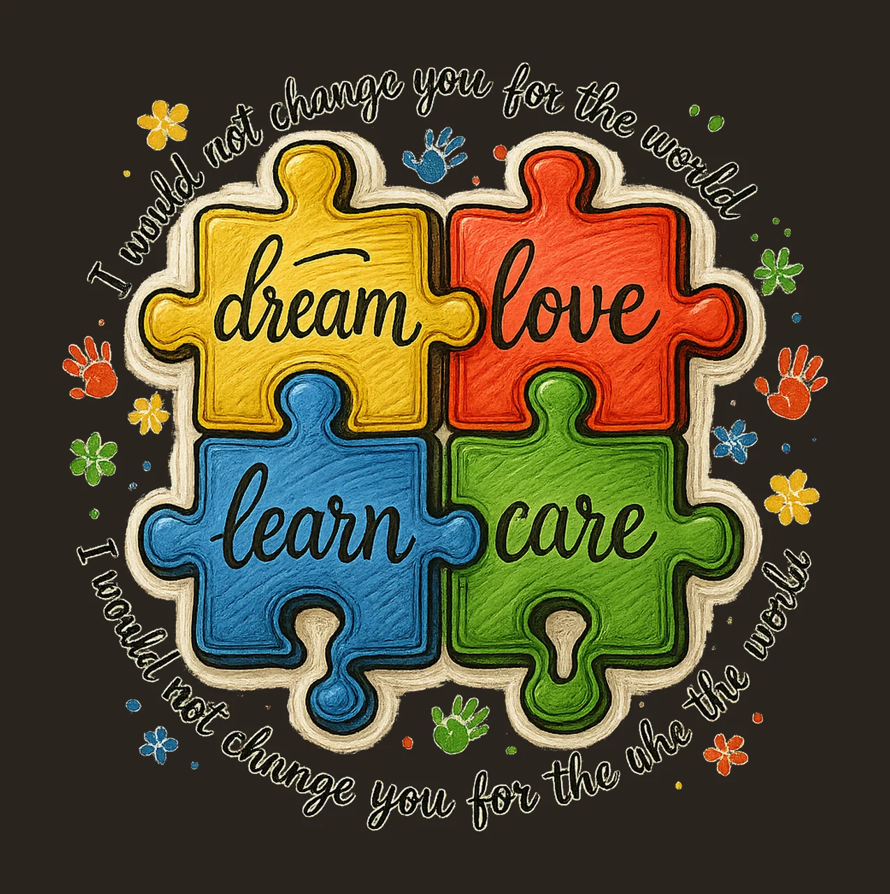 Glitter Puzzle Autism Awareness Design Neurodiversity contrast preview thumbnail