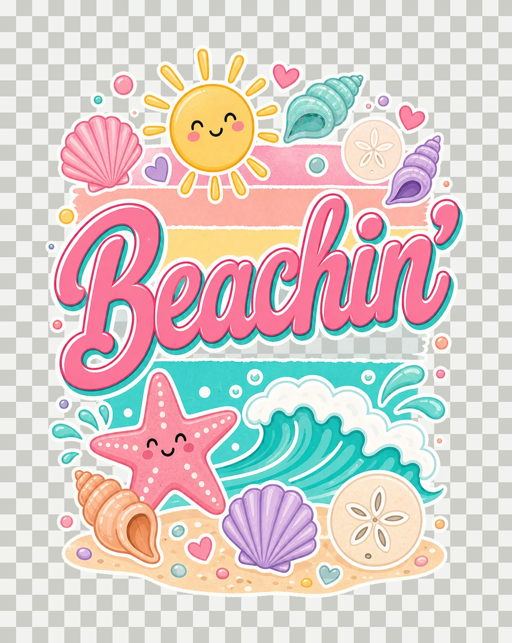 Everyday Summer Beachin Digital Design Girly Variation D transparency and detail preview thumbnail