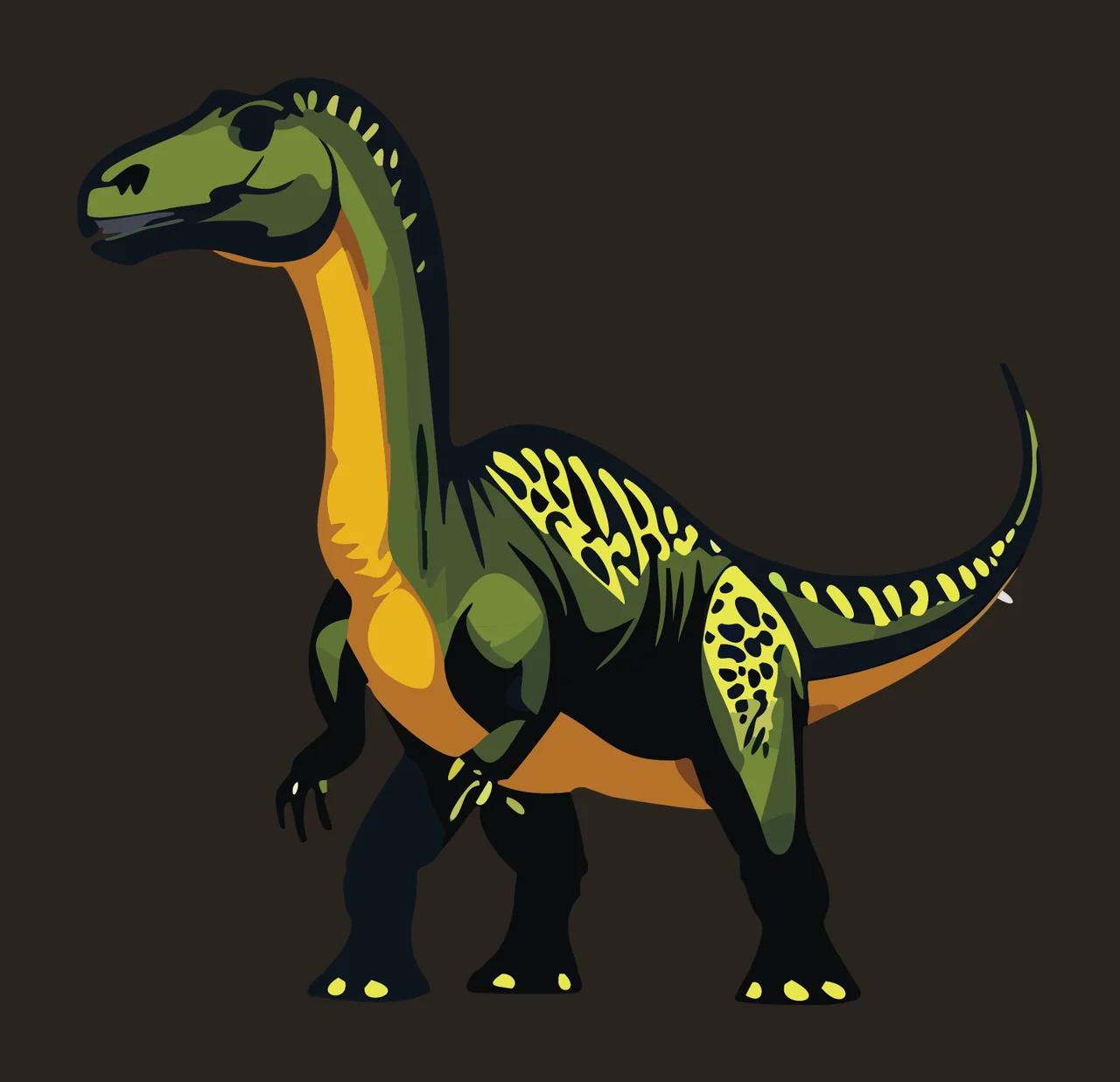Dinosaur Black Silhouette Facing Left standing tail limbs head contrast preview thumbnail