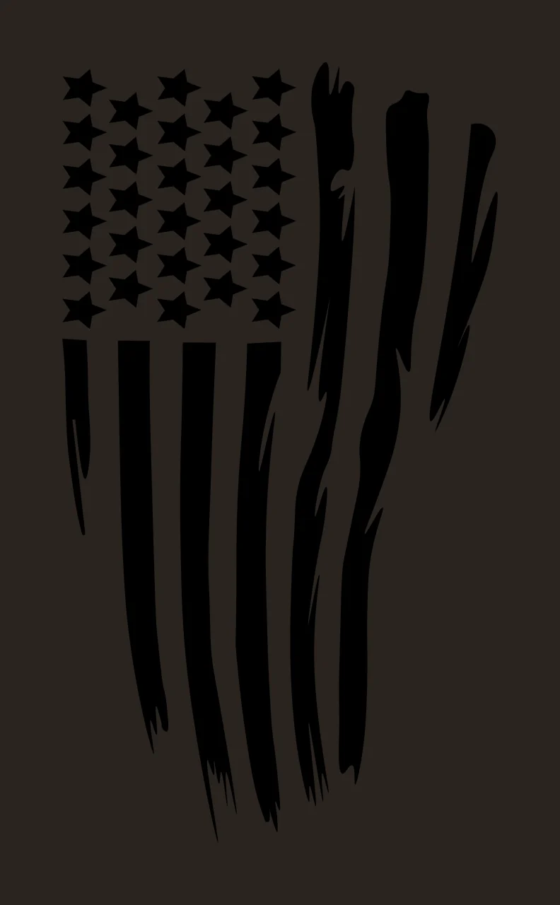 Black Flag Distressed Style American Silhouette With Stars stripes contrast preview thumbnail