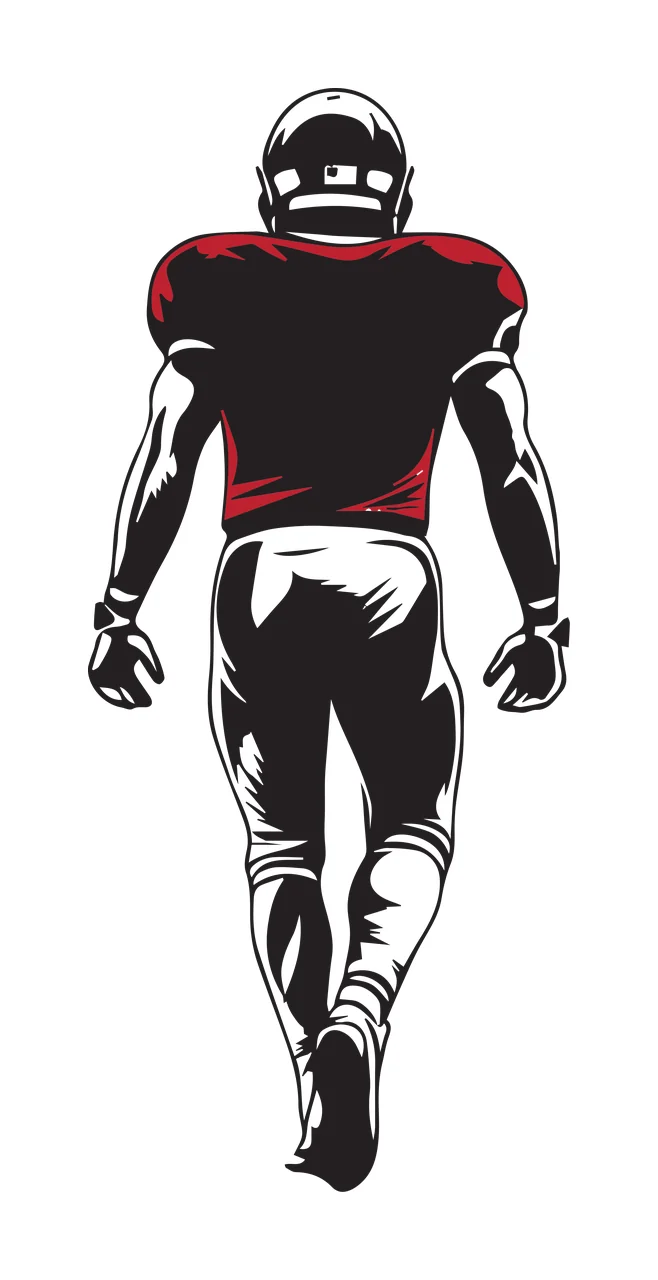 Football Player Silhouette Facing Away standing helmet jersey