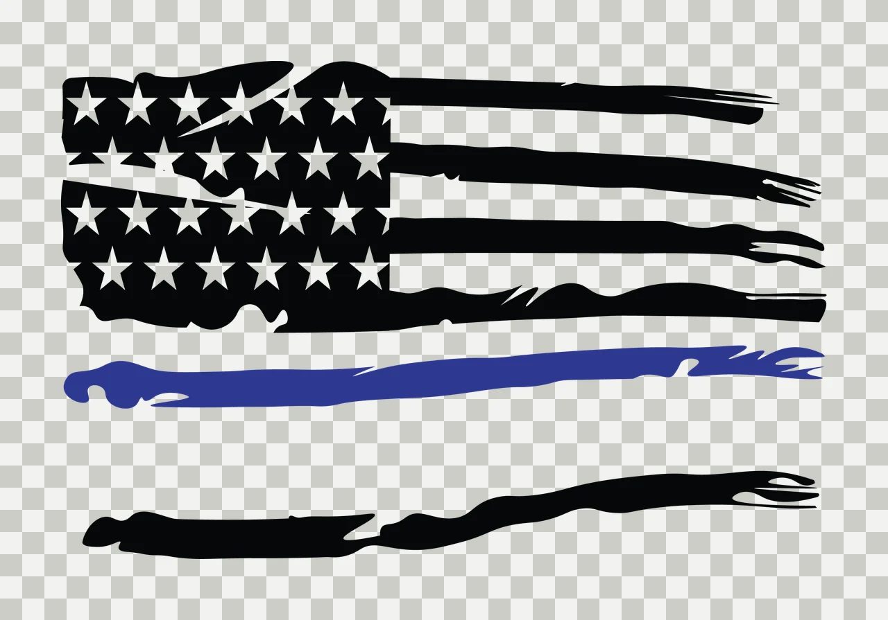 Flag Distressed American Black Silhouette stars stripes monochrome transparency and detail preview thumbnail