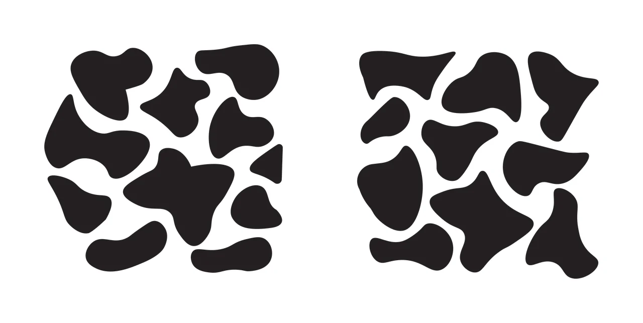 Can Glass Wrap Two Collections Of Irregular Black blob shapes