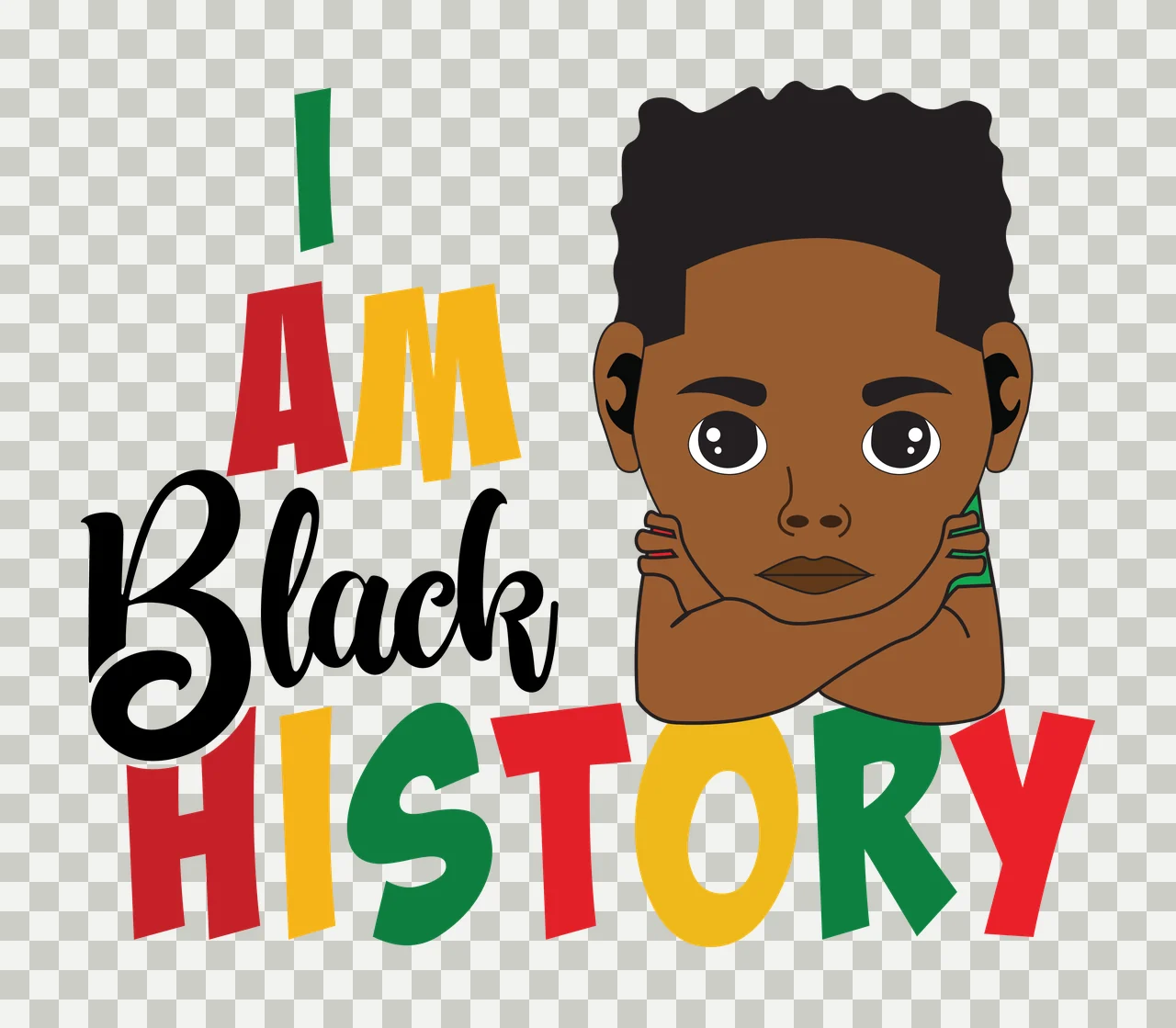 I Am A Black History Silhouette Portrait human head and text transparency and detail preview thumbnail